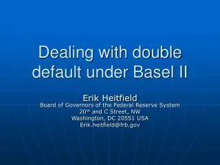 Dealing with double default under Basel II