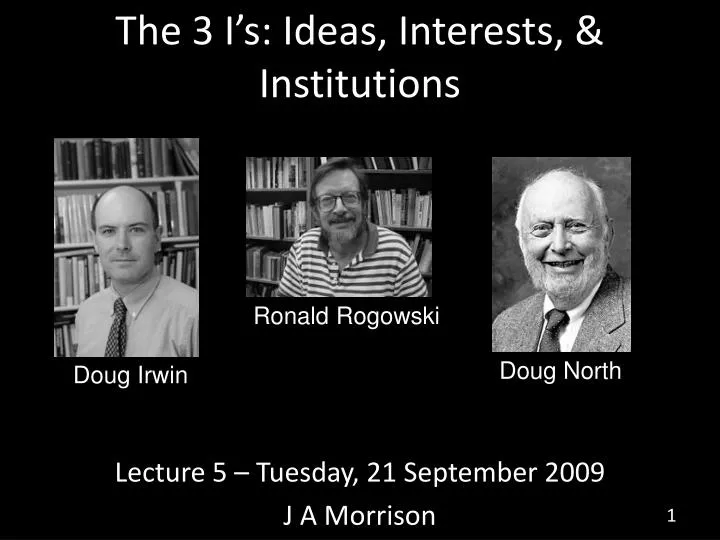 the 3 i s ideas interests institutions