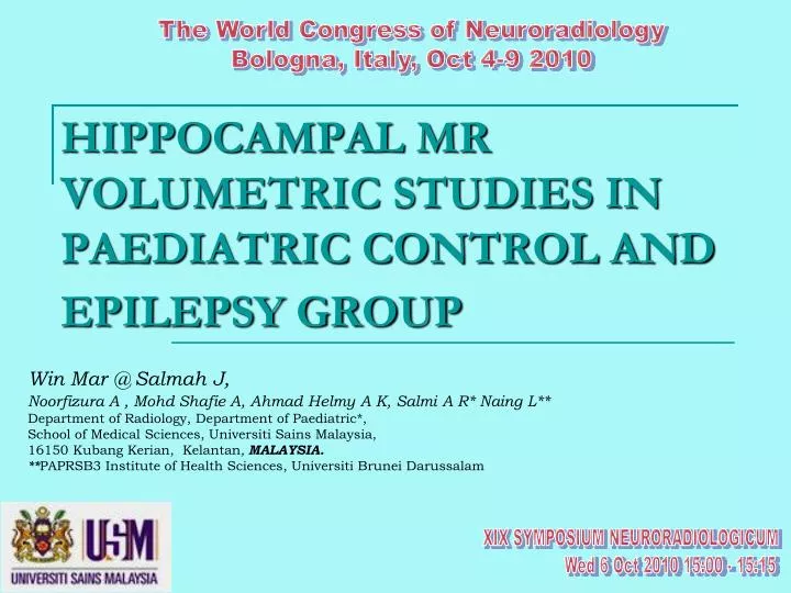 hippocampal mr volumetric studies in paediatric control and epilepsy group