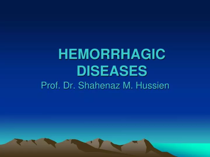 hemorrhagic diseases
