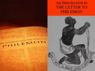 An Introduction to THE LETTER TO PHILEMON