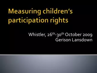 Measuring children’s participation rights