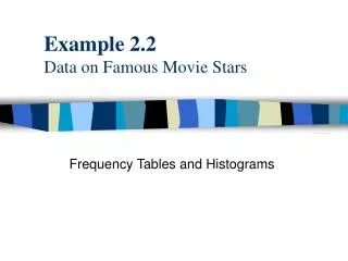 Example 2.2 Data on Famous Movie Stars