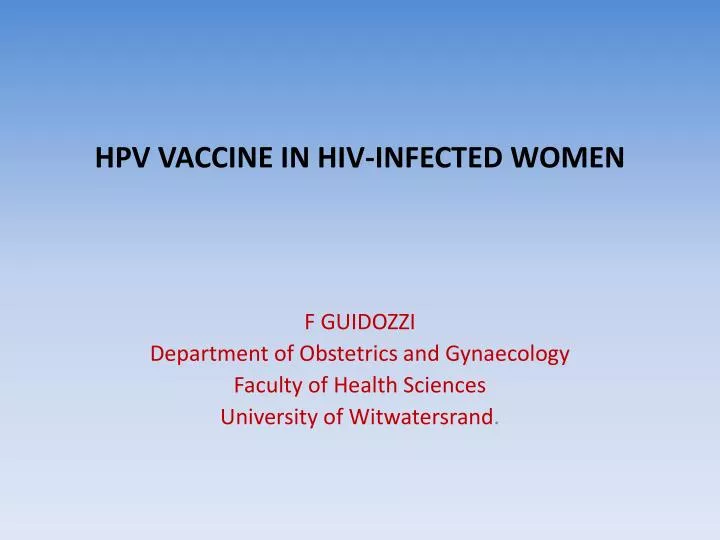 hpv vaccine in hiv infected women