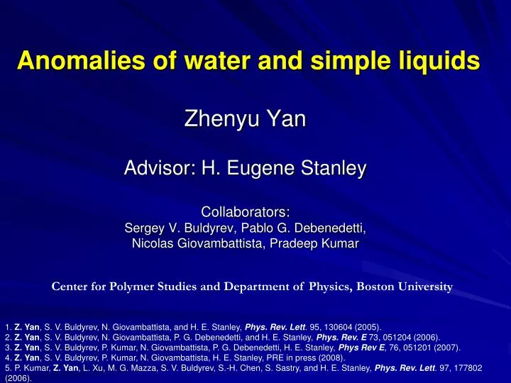 anomalies of water and simple liquids