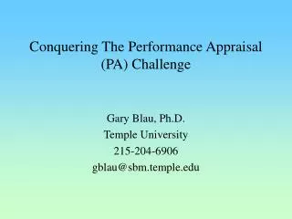 Conquering The Performance Appraisal (PA) Challenge