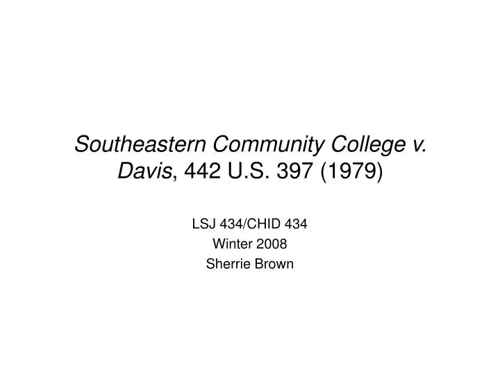 southeastern community college v davis 442 u s 397 1979
