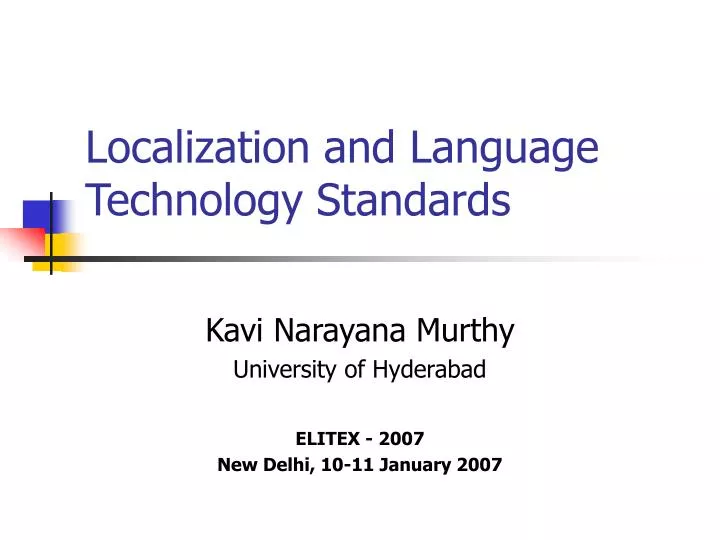 localization and language technology standards