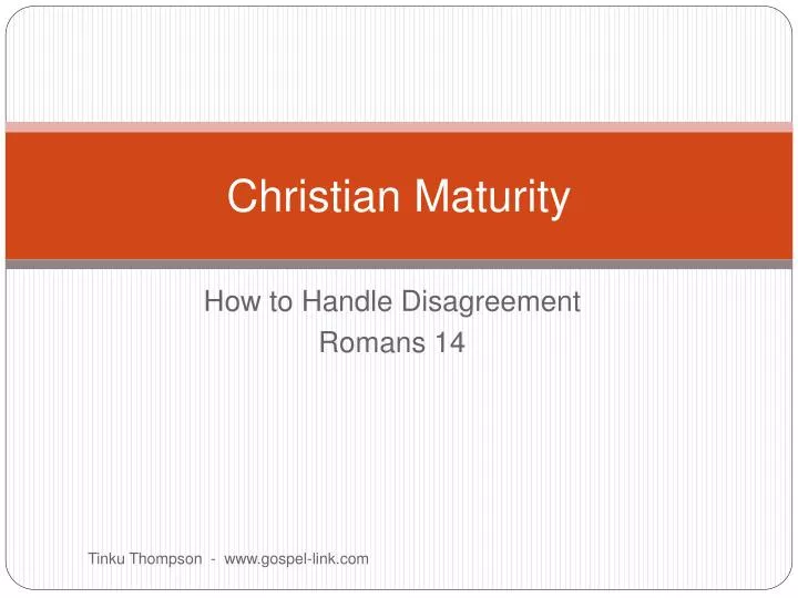 christian maturity