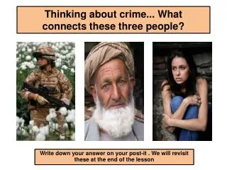 Thinking about crime... What connects these three people?