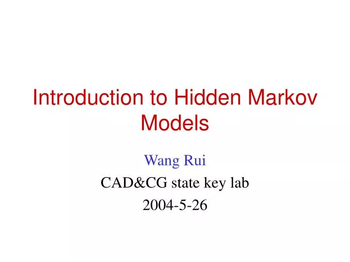 introduction to hidden markov models