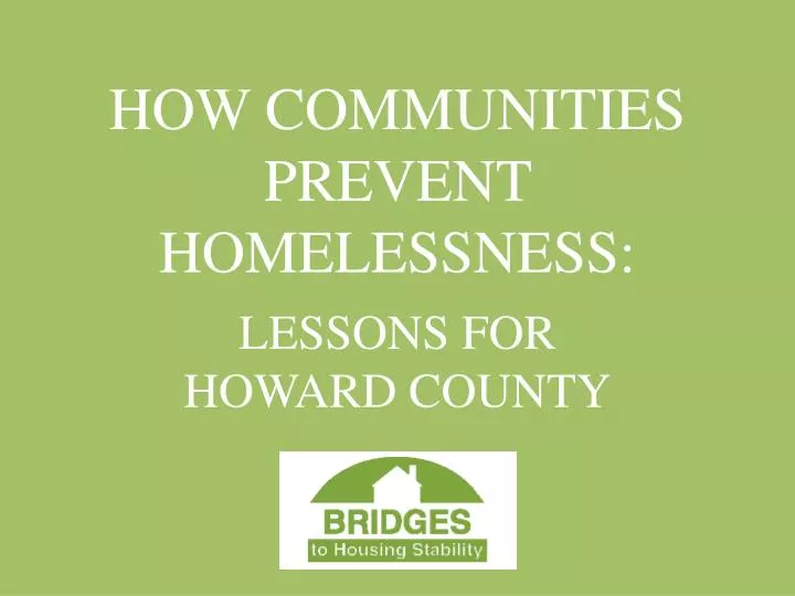 how communities prevent homelessness