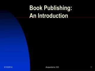 Book Publishing: An Introduction