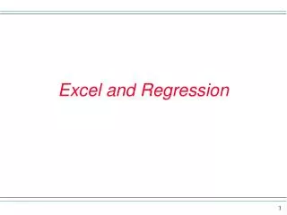 Excel and Regression