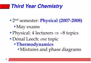 Third Year Chemistry
