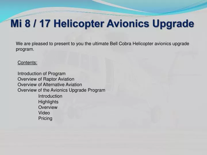 mi 8 17 helicopter avionics upgrade