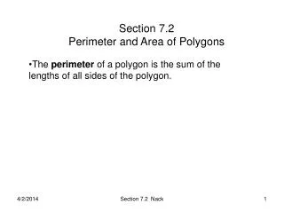 Section 7.2 Perimeter and Area of Polygons