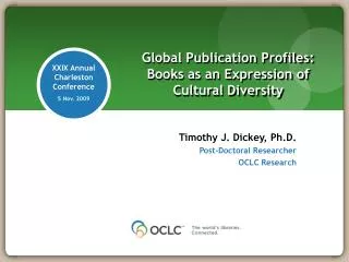 Global Publication Profiles: Books as an Expression of Cultural Diversity