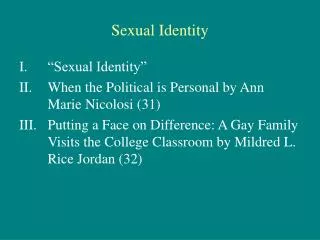 Sexual Identity