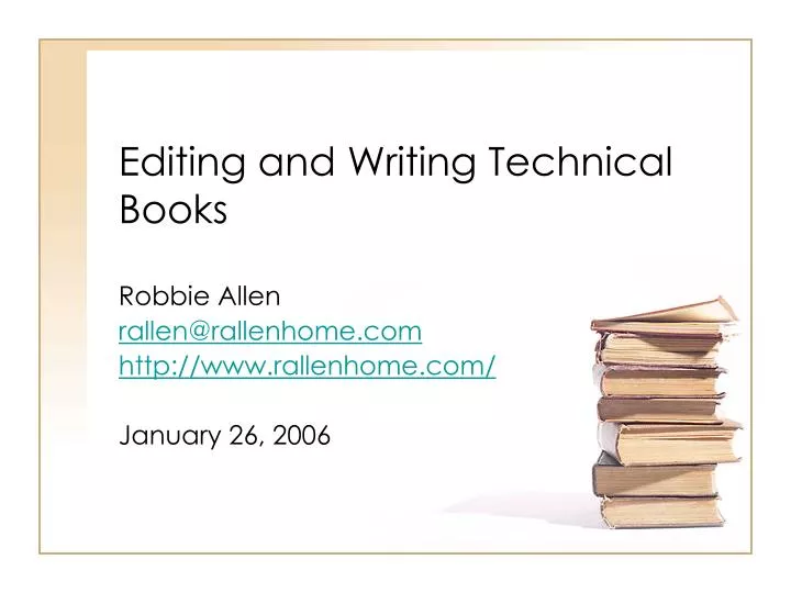 editing and writing technical books