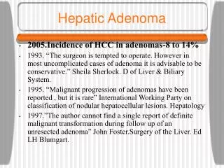 Hepatic Adenoma