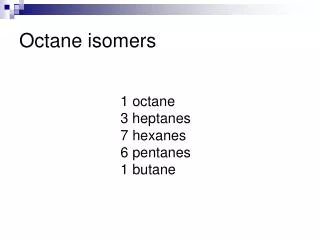 Octane isomers