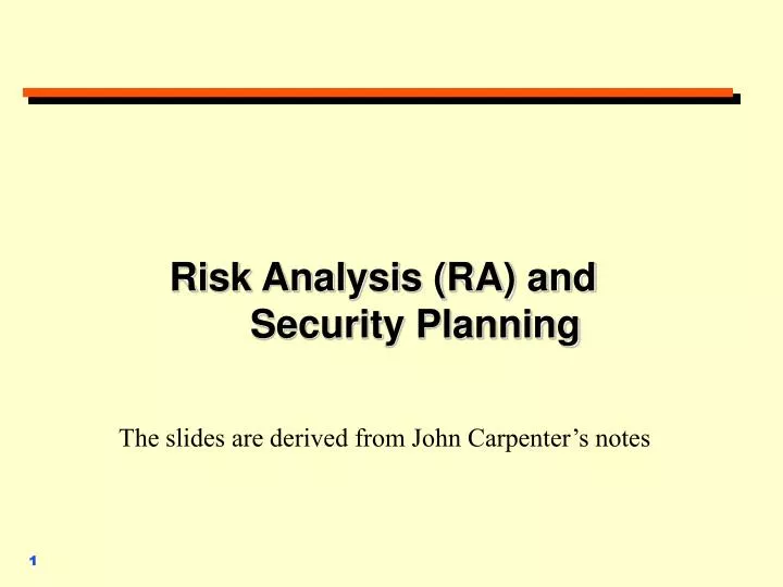risk analysis ra and security planning