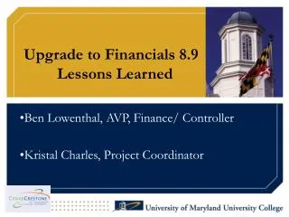 Upgrade to Financials 8.9 Lessons Learned