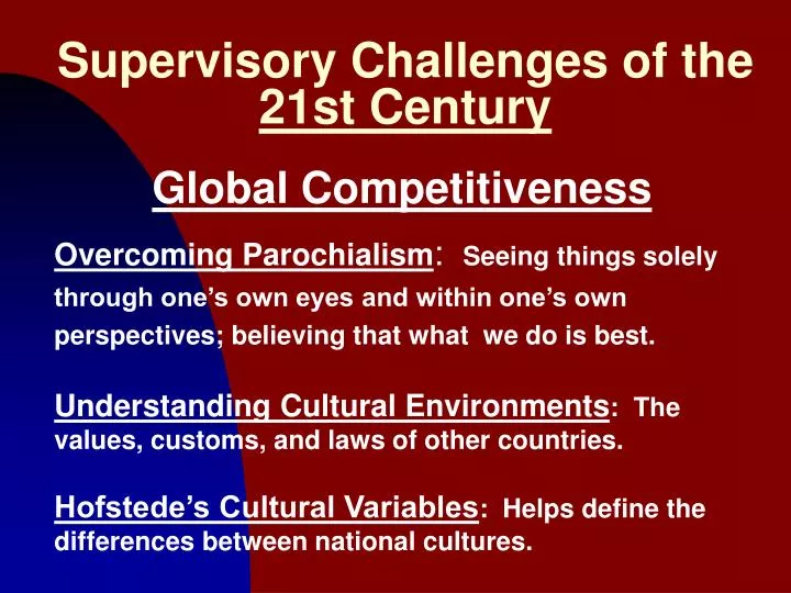 supervisory challenges of the 21st century