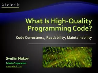 What Is High-Quality Programming Code?