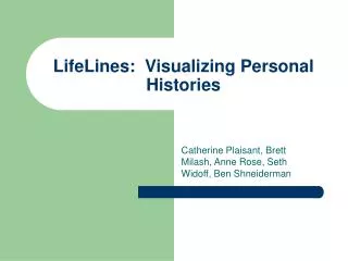 LifeLines: Visualizing Personal Histories