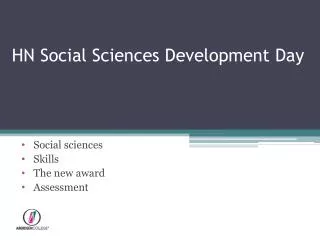 HN Social Sciences Development Day
