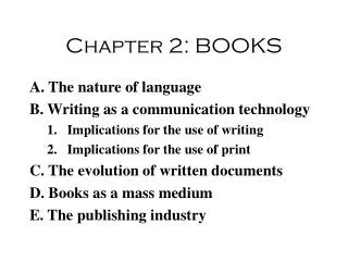 Chapter 2: BOOKS