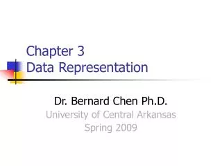 Chapter 3 Data Representation