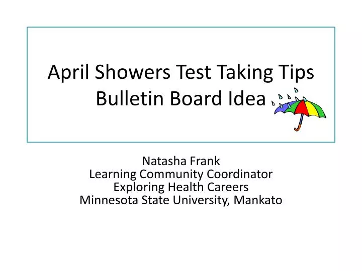 april showers test taking tips bulletin board idea