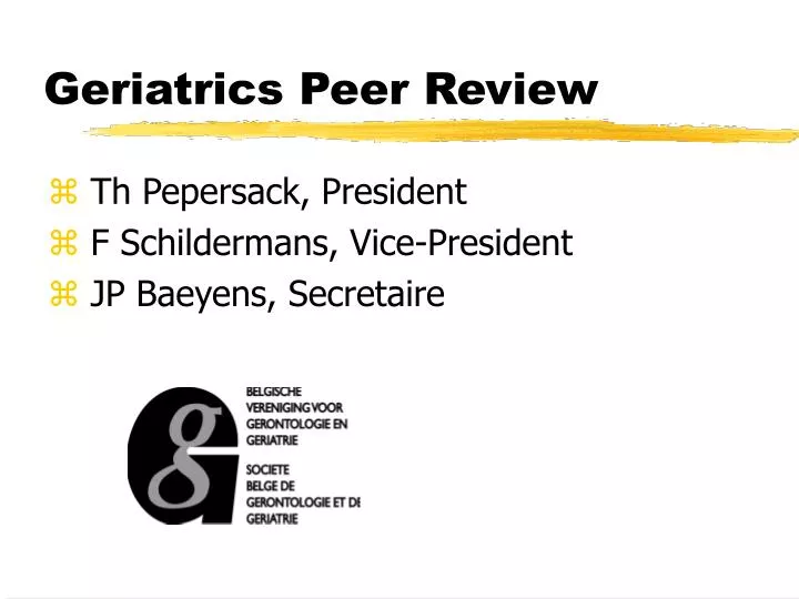 geriatrics peer review