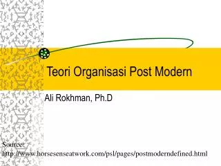 Teori Organisasi Post Modern