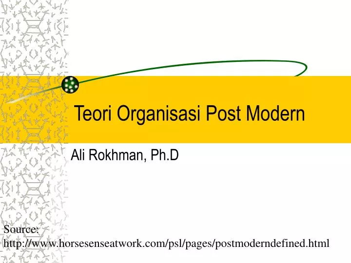 teori organisasi post modern