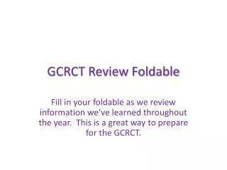 GCRCT Review Foldable