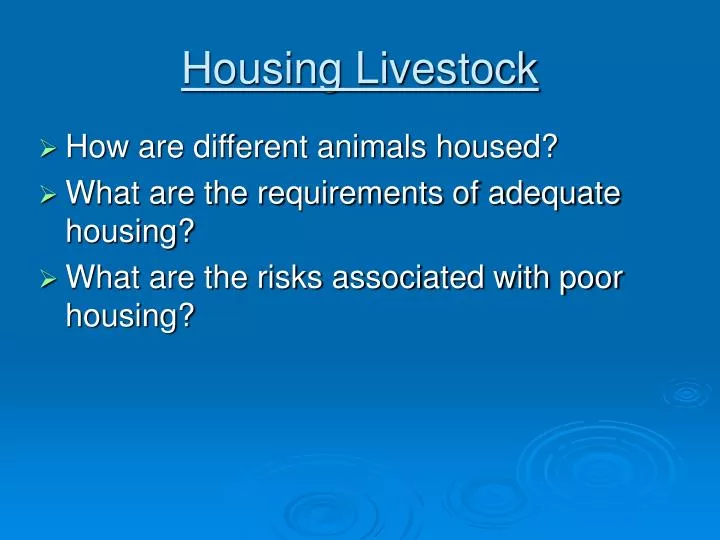 housing livestock