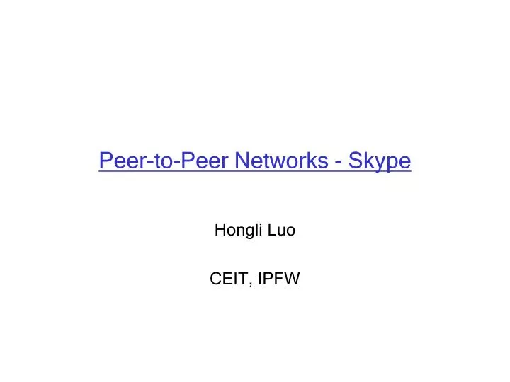peer to peer networks skype