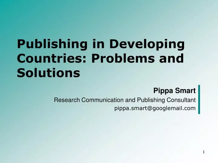 publishing in developing countries problems and solutions