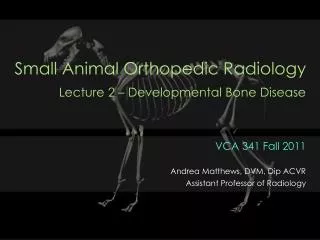Small Animal Orthopedic Radiology Lecture 2 – Developmental Bone Disease