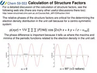 Calculation of Structure Factors