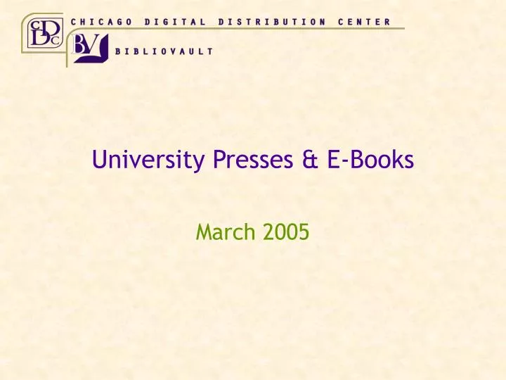 university presses e books