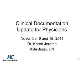 Clinical Documentation Update for Physicians