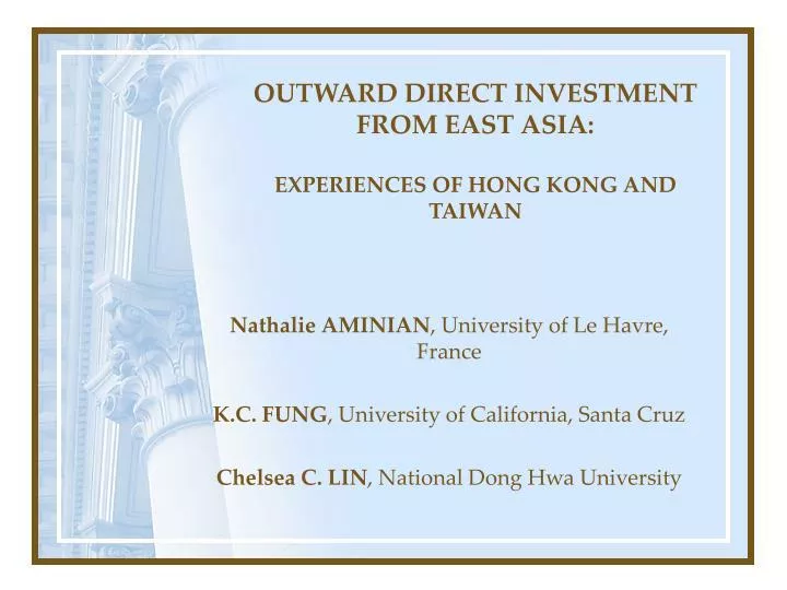 outward direct investment from east asia experiences of hong kong and taiwan
