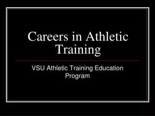 Careers in Athletic Training