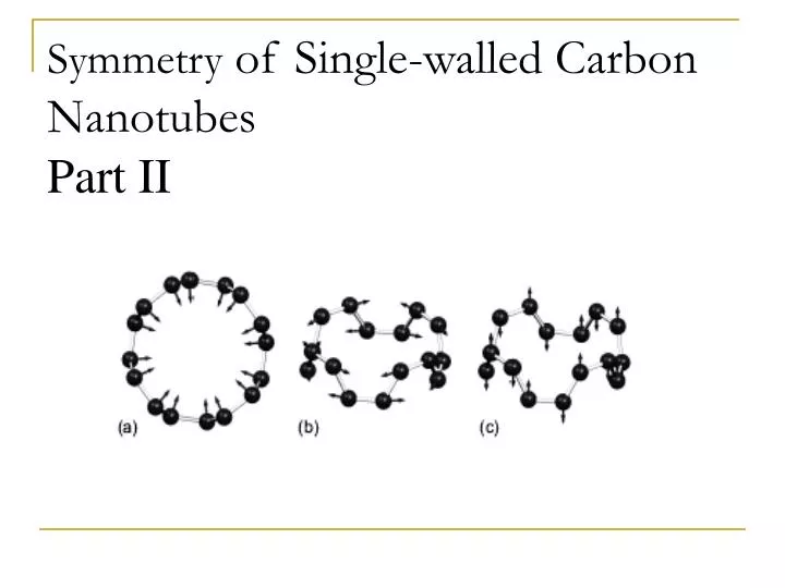 symmetry of single walled carbon nanotubes part ii