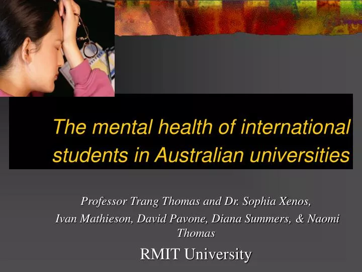 the mental health of international students in australian universities